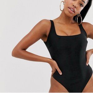 Wolf & Whistle I Cheeky One Black Piece Swimsuit